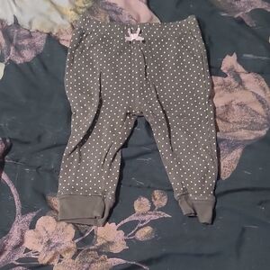 Hudson Baby Gray Polka Dot Pants with Pink Bow